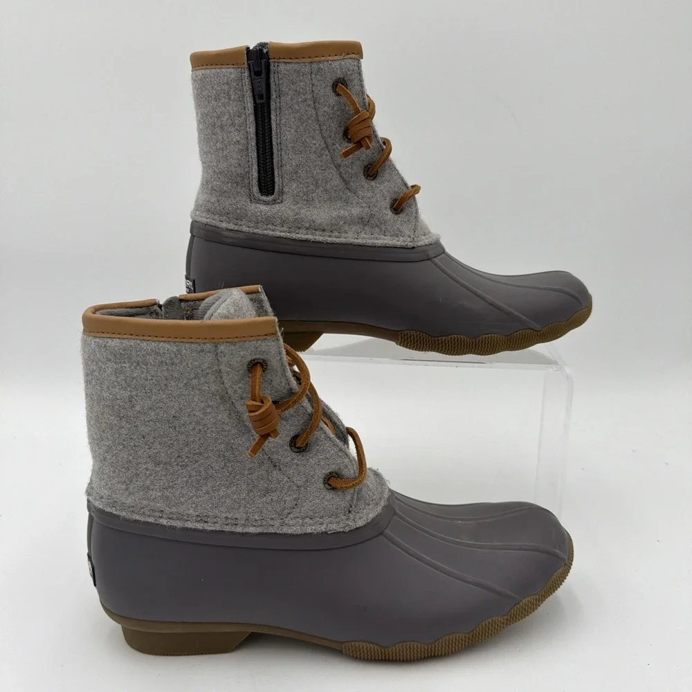 Sperry‎ Top Sider Gray Wool Duck Boots Waterproof Thinsulate Warm Womens 6M